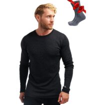 ⭕️Merino.tech Maglia Termica Lana Merino Uomo - 100% Intimo Termico Lana Merino Uomo Leggero, Medio, Pesante con Calzini