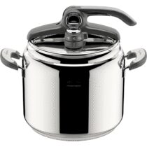 ⭕️Lagostina Novia Vitamin Lagoeasy'UP Pentola a Pressione 9 L in Acciaio Inox 18/10 Ø 24 cm, Pentola Induzione e Gas, Coperchio con Apertura Facilitata, Inclusi Cestello, Ecodose e Ricettario