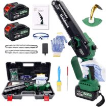 ⭕️Mini Motosega a Batteria, 8 Pollici Motosega a Batteria per Potatura con 8000mAh Batterie, Goldsea Sega a Batteria per Potatura con Motori Brushless per il Giardinaggio Potatura Albero Taglio del