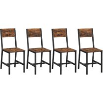 ⭕️VASAGLE Sedie da Pranzo, Set di 4 Sedie da Cucina, Struttura in Acciaio, Stile Industriale, per Sala da Pranzo, Soggiorno, Cucina, Marrone Vintage e Nero LDC093K02