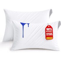 ⭕️Utopia Bedding Copricuscini Impermeabili 50x80 cm (Set di 2) con Cerniera, Federe Cuscini Letto Certificato Oeko-TEX