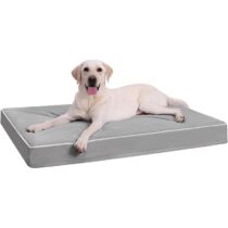 ⭕️KSIIA Cuccia Cane Interno Taglia Grande, 104x68x8cm, Cuccia per Cani Ortopedico, Letto per Cani Sfoderabile e Lavabile, Cuscino Cane Impermeabile, Base Antiscivolo, Grigio