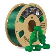 ⭕️OVERTURE Filamento PETG 1.75mm, 1kg Bobina(2.2lbs), Neatly Wound Durevole PETG Filament per Stampante 3D, Precisione Dimensionale +/- 0.02 mm, 3D Printer Filamento (Verde Trasparente)