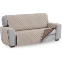 ⭕️Textilhome Copridivano Malu 3 Posti (160cm) – Salvadivano Trapuntato Reversibile Universale, Protezione Antigraffio, Fodera Imbottita per Divano, Colore Beige
