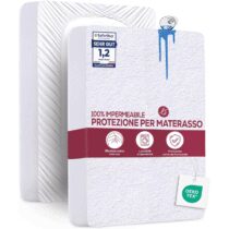 ⭕️Utopia Bedding Coprimaterasso Una Piazza e Mezza Impermeabile 135 x 200 x 30 cm, Certificato OEKO-TEX, Proteggi Materasso, Traspirante, Lavabile, Stile Montato Tutto Intorno Elastico