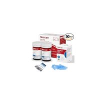⭕️Sinocare Strisce Glicemia, Data di Scadenza Fresco con 50 Strisce e 50 Lancette in mg/dL (AQ Voice & Smart)