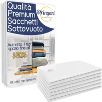 ⭕️Stringari 6 Sacchi S 60x40 - Sacchetti Sottovuoto Vestiti - Buste di Qualità Superiore per Piumoni