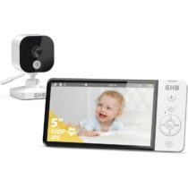 ⭕️GHB Baby Monitor Video e Audio 5" 720P HD Telecamera Bambini con Schermo IPS 5000mAh VOX Visione Notturna Rilevamento della Temperatura