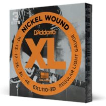⭕️D'Addario Corde Chitarra Elettrica | EXL110-3D | Set Corde per Chitarra Elettrica per Ferita Nichel | 6 Corde | Luce Normale, 10-46 | 3-Paccetto