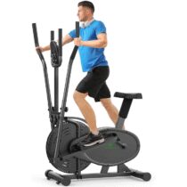 ⭕️Neezee Ellittiche Per La Casa - 2 IN 1 Cyclette Per Cross Trainer Con Sedile, Monitor LCD Intelligente, Resistenza Regolabile, Allenamento Migliorato Per Tutto Il Corpo, Fino a 120 KG