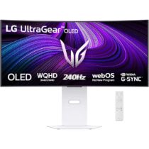 ⭕️LG UltraGear OLED 34GX90SA Monitor Gaming 34", 21:9 curvo, WQHD (3440x1440), 240Hz, 0,03ms (GtG), Funzioni Smart con webOS 24, Speaker 14W, HDR 400 True Black, G-Sync, FreeSync, USB-C, WiFi, Bianco
