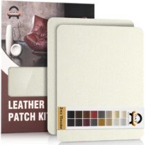 ⭕️Kit di Riparazione in Pelle Bianco avorio, 28×21 cm Nastro Adesivo in Pelle, Pelle Adesiva per Riparazioni Patch di Riparazione in Pelle per Divani, Automobili, Reclinazioni, Borse, Tappezzeria