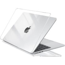 ⭕️EooCoo Compatibile con Custodia MacBook Air M4 13,6 Pollici M3 M2 Cover Mac Book Air 13 M4 2025 2024 2022 Case per A3240 A3113 A2681 con Touch ID, Plastica Rigida Protezione PC - Cristallo Trasparente