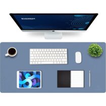 ⭕️Knodel Tappetino Scrivania, Sottomano Scrivania, 90cm x 43cm in Similpelle PU, Tappetino per Laptop, Copri Scrivania, Doppia Facciata (Lago blu)