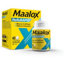 ⭕️Maalox Reflurapid Blocca il Reflusso Gastroesofageo, Riduce Bruciore e Acidità di Stomaco, anche in Gravidanza - con Bicarbonato di Sodio, Senza Glutine, Senza Lattosio (40 Compresse Gusto Menta)