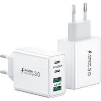 ⭕️2-Pack Caricatore USB C Alimentatore, 40W 4-Porto Rapido Ricarica Presa USB Tipo C Caricabatterie Spinotto Multiplo USB Carica Spina Caricatore per iPhone 16 15 14 13 12 11 Pro Max XS XR SE,Samsung