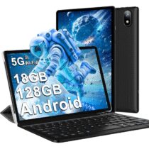 ⭕️DMOAO Android 14 Tablet 10 Pollici con 18GB RAM + 128GB ROM(TF 1TB), HD con 5G Wi-Fi 6, Widevine L1, Octa-Core 1.8 GHz, USB-C, BT 5.0, 6000mAh, con Tastiera + Mouse, Nero