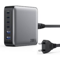 ⭕️200W Caricatore USB C Multiplo, 6 Porte GaN III Alimentatore USB C PPS PD QC 65W Laptop Caricabatterie Ricarica Rapido Compatibile con MacBook Pro/Air, iPad, iPhone 16/15, Samsung,Steam Deck,Dell XPS