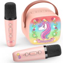 ⭕️Dislocati Karaoke per Bambini con 2 Microfono Wireless Karaoke, Regalo Bambina 3-12 Anni Microfono Bluetooth Bambini Giochi Bambina 3-12 Anni Canta tu Karaoke Bambini Unicorno Bambina Regalo