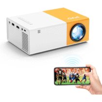 ⭕PVO Proiettore Portatile WiFi, Schermo del Telefono può Essere Specchiato al Proiettore in Modalità WiFi o Tramite Cavo Dati, Compatibile con SmartPhone/Tablet/Laptop/TV Stick/USB/Type-C