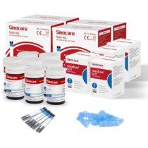 ⭕Sinocare Strisce Glicemia Senza Codice, 200 Strisce Glicemiae e 200 Pungidito per Glicemia (Solo per AQ Smart&Voice)