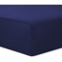 ⭕VISION Lenzuolo con angoli matrimoniale, 2 persone Kingsize, 200 x 200cm con altezza da 30cm, Blu navy, 100% Cotone