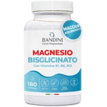 ⭕️Bandini® Magnesio Bisglicinato 180 Capsule (2 mesi), 350 mg di Glicinato, Chelato per dose arricchito di Vitamina B1, B6, B12 Anti stress e fatica, Integratore per Sistema Nervoso, 100% Vegan