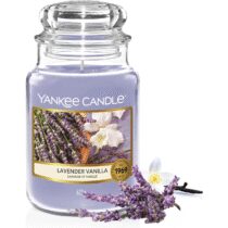 ⭕️Yankee Candle Candela profumata in giara grande, Lavender Vanilla, Durata Fino a 150 Ore, Regali ottimi per le donne
