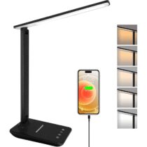 ⭕️lampada da scrivania,lampada da lettura,dimmerabile lampada da tavolocon porta USB, 3 modalità di illuminazione, lampada da comodino pieghevole per lettura,unghie,lavoro,studiare,ufficio,dormitorio