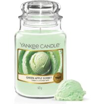 ⭕️Yankee Candle Candela profumata in giara grande, Green Apple Sorbet, Durata Fino a 150 Ore, Regali ottimi per le donne