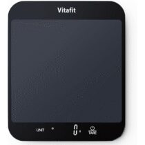 ⭕️Vitafit 15kg Bilancia da Cucina Digitale, Bilancia Alimentare Elettronica Multifunzione in Grammi e Once, Graduazione Precisa 1g/0.1oz, Batterie Incluse, Nero