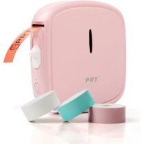 ⭕️PRT Mini Etichettatrice Portatile - Ricarica Etichette Adesive (3 Rotolo), Bluetooth Stampante Termica Etichette for iOS & Android, Rosa