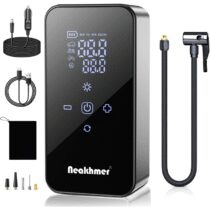 ⭕️Mini Compressore Aria Portatile Auto: 150 PSI Gonfiatore Elettrico con batteria da 6000 mAh, Pompa Elettrica 12 V con tester di pressione dei pneumatici, per auto, bicicletta, moto