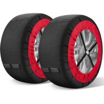 ⭕️Calze da Neve Omologate Italia EN 16662-1,Catene da neve tessili omologate e ad alta sicurezza - Kit di 2 catene per auto + guanti