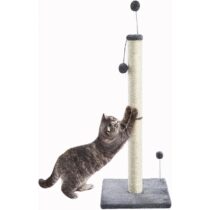 ⭕️Eyeleaf Tiragraffi per Gatti Adulti 97cm Palo in Corda di Sisal Naturale con Palla Appesa, Morbido Peluche