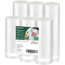 ⭕️Bonsenkitchen Sacchetti Sottovuoto per Alimenti, 3 Rotoli 28x600cm+ 3 Rotoli 20x600cm, per Conservazione Alimenti e Cottura Sous Vide, Senza BPA,VB3211