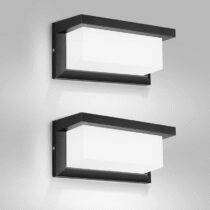 ⭕️MICUTU Applique Esterno LED, 18W IP65 Impermeabile Moderno Lampade Esterno, Luci da Esterno Parete, per Balcone, Terrazzo Corridoio, Giardino, Decorazioni Esterne Luce (Bianco Freddo, 2PCS)