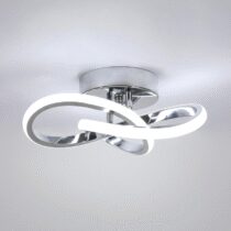 ⭕️Comely LED Plafoniera Moderna, 22W Plafoniera a Fiore, Lampada da Soffitto Alluminio Argento per Soggiorno Camera da letto Corridoio Cucina, bianco 6500K
