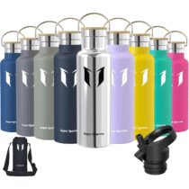 ⭕️Super Sparrow Borraccia Termica - Bottiglia Termica Senza Perdite - 350ml/500ml/620ml/750ml/1L - Senza BPA Borracce Bambini - Per Scuola, Sport, Campeggio, Palestra, Ciclismo - Con 2 Tappi