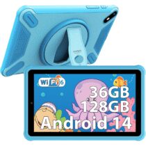 ⭕️PIXPEAK Tablet 7" per bambini, 36GB RAM 128GB ROM (SD espandibile), Android 14.0 kids tablet, controlli parentali, schermo FHD, 6580mAh, 5MP+2MP, WiFi, Bluetooth, Tablet per l'istruzione (blu)