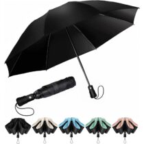 ⭕️Chakipee Ombrello Pieghevole Pioggia Antivento UV da Viaggio - Ombrelli inverso Portatile per donna Automatico Apri Chiudi, Rivestimento in 210T Apertura 97 cm 8 Stecche