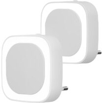 ⭕️YUNLEX Presa di Luce Notturna con Sensore Crepuscolare, Luce Notturna Bambini 3 livelli di luminosità regolabile per Camera dei Bambini, Bagno, Corridoio, Cucina, Scale, Bianco