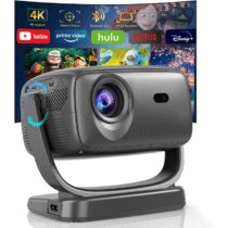 ⭕️Proiettore Portatile 4K Supporto Girevole a 180° – Proiettore TV Home Cinema Smart, Videoproiettore con WiFi 6 Bluetooth 5.2, Focus Elettrico e Correzione 4P/4D, Compatibile con Smartphone/PC/HDMI/USB