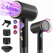 ⭕️Tisoutec Asciugacapelli Ionico Phone per Capelli professionale Ioni AC Motore Phon Capelli 2400W,phon da viaggio diffusore|phon 4-in-1|pulsante aria calda/fredda|3 livelli+3 velocità|asciugacapelli