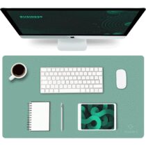 ⭕️K KNODEL Tappetino Scrivania, Sottomano Scrivania, 60cm x 35cm in Similpelle PVC, Tappetino per Laptop, Copri Scrivania, Doppia Facciata (Verde)