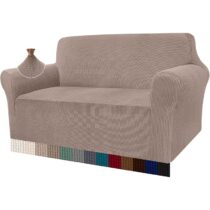 ⭕️Granbest, copridivano Elasticizzato ad Alta Elasticità, Moderno e Jacquard, copridivano Elastico per Soggiorno, Protezione per Cani e Animali Domestici (2 posti, Sand)