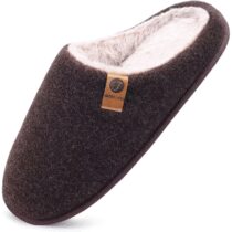 ⭕️ONCAI Pantofole da Uomo Invernali, Comoda Memory Foam Calde Scarpe da Casa in Lana Con Suola Antiscivolo Taglia 40-49 EU