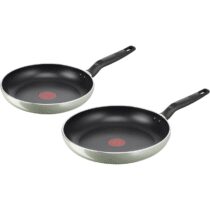 ⭕️Lagostina Matcha, Set di 2 Padelle 24 e 28 cm con rivestimento in Titanio Antiaderente per Tutti i Piani Cottura, Tecnologia Thermo-Signal, Cottura Uniforme, Senza PFOA, Piombo e Cadmio