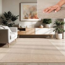 ⭕️Paco Home Tappeto Moderno e Morbido per Soggiorno a Pelo Corto Lavabile Fluffy Uni Effetto Pelliccia Senza Tempo Elegante Antiscivolo Facile da Pulire, Dimensione:200x280 cm, Colore:Beige