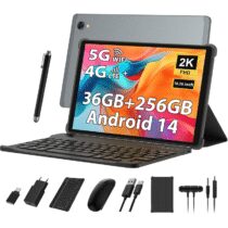 ⭕️PIXPEAK 2K Tablet 10,4 Pollici, 4G LTE+5G WiFi, 36GB RAM+256GB ROM (2TB TF), Android 14 Tablet PC, Octa-Core, 2000 * 1200, 8000mAh, 13MP+8MP, GPS, Tablet in offerta con tastiera ect (grigio)